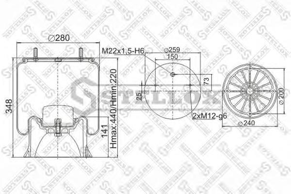 90-40222-SX Stellox muelle neumático, suspensión