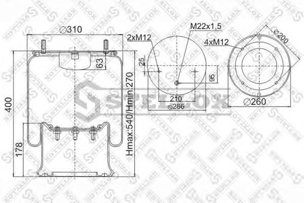 90-40281-SX Stellox muelle neumático, suspensión