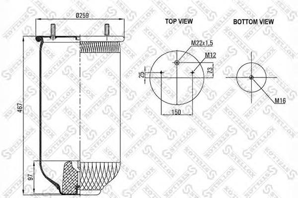 9026190SX Stellox muelle neumático, suspensión