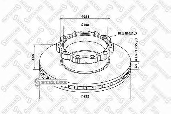 8500713SX Stellox disco de freno trasero