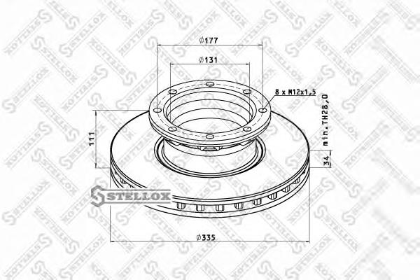 8500725SX Stellox disco de freno trasero