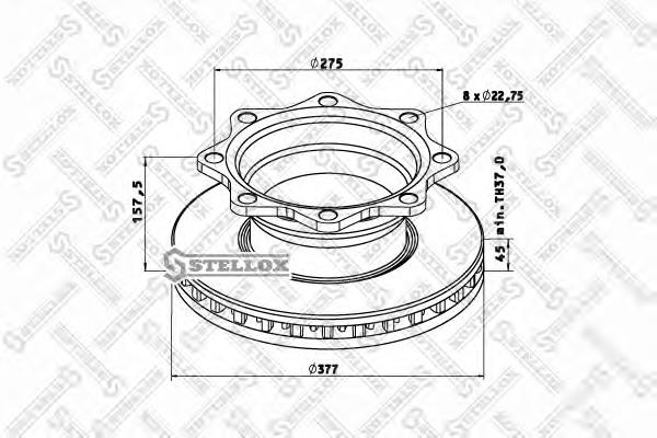 8500784SX Stellox disco de freno trasero