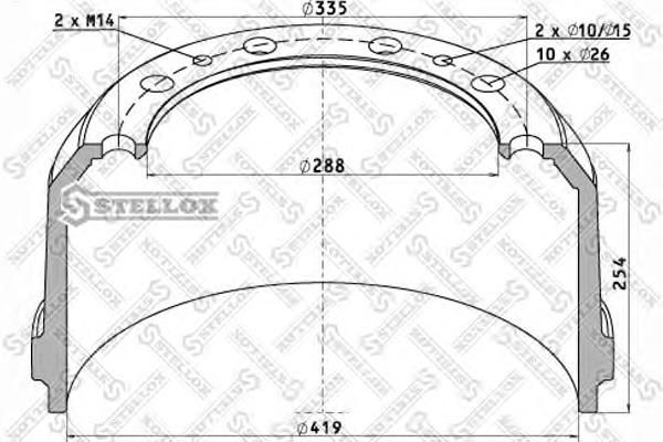 8500080SX Stellox freno de tambor trasero