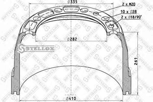 8500075SX Stellox freno de tambor delantero