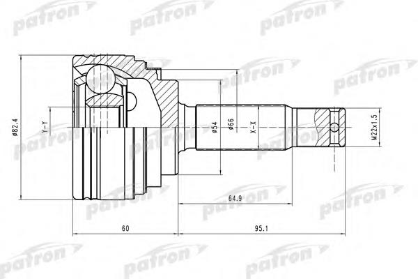 PCV2023 Patron junta homocinética exterior delantera