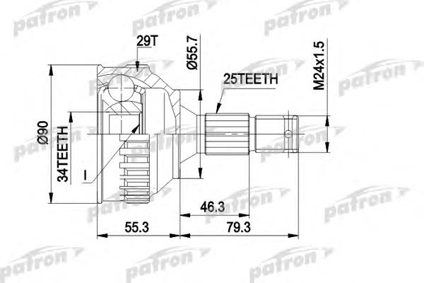 PCV1282 Patron junta homocinética exterior delantera