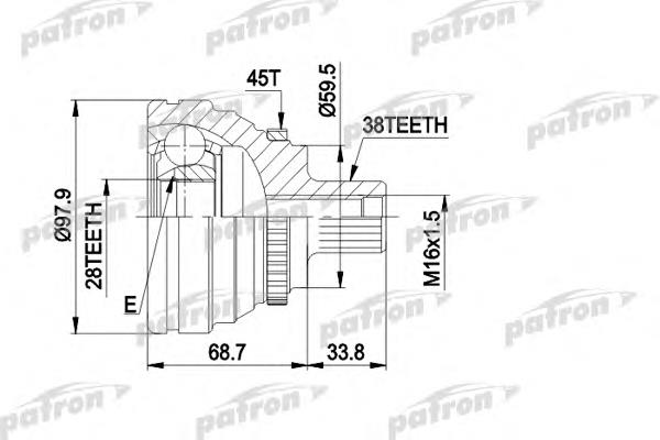 PCV1277 Patron junta homocinética exterior delantera