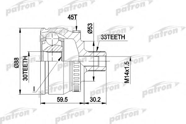 PCV1375 Patron junta homocinética exterior delantera