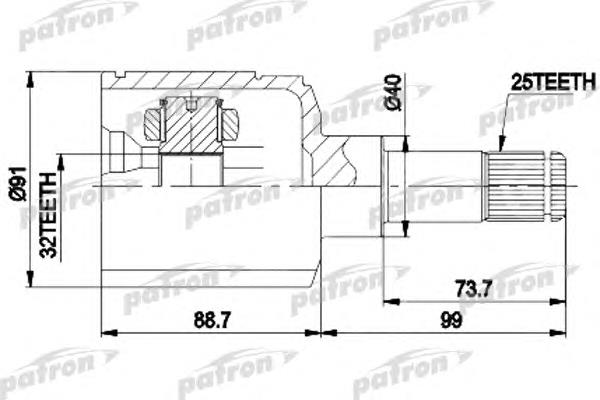 PCV9538 Patron junta homocinética interior delantera