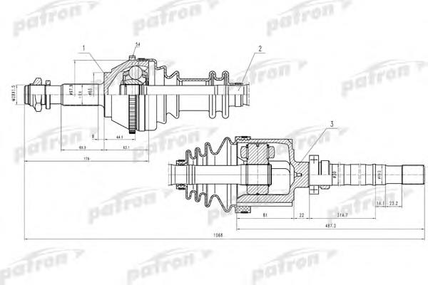 PDS0129 Patron junta homocinética exterior delantera