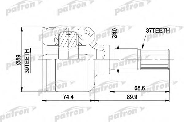 PCV5015 Patron árbol de transmisión delantero izquierdo