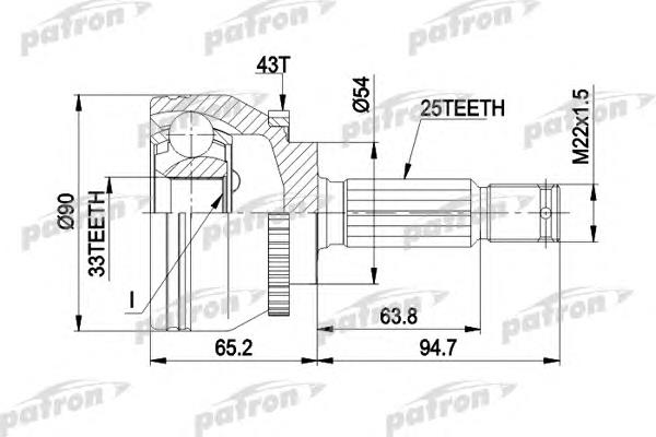 PCV5052 Patron junta homocinética exterior delantera