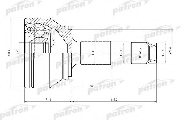 PCV4598 Patron junta homocinética exterior delantera