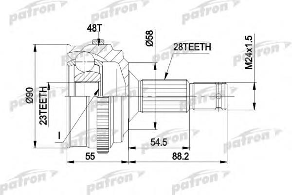 PCV1179 Patron árbol de transmisión delantero derecho