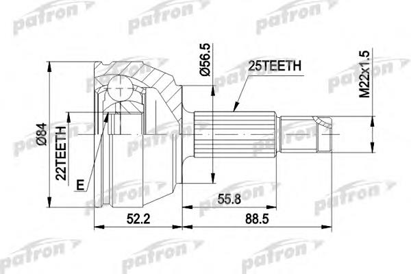 PCV1125 Patron junta homocinética exterior delantera