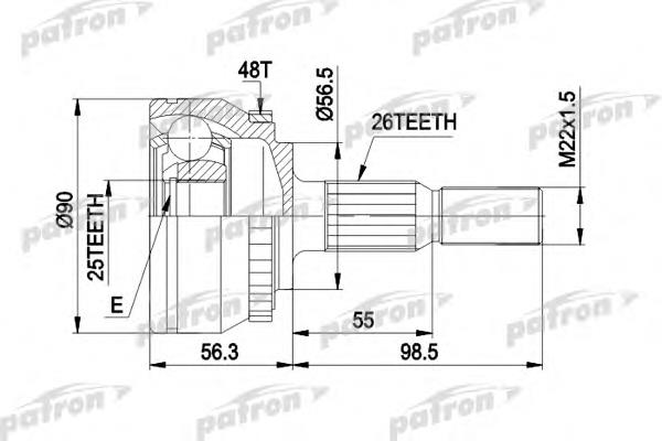 PCV1133 Patron junta homocinética exterior delantera