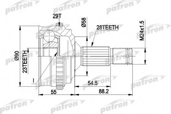 PCV1263 Patron árbol de transmisión delantero derecho