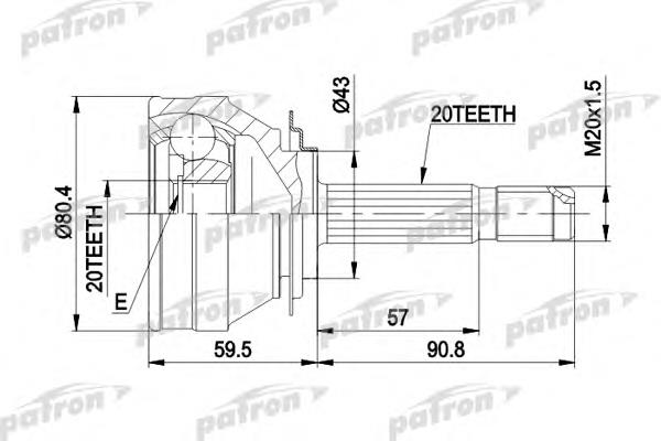 PCV1019 Patron junta homocinética exterior delantera