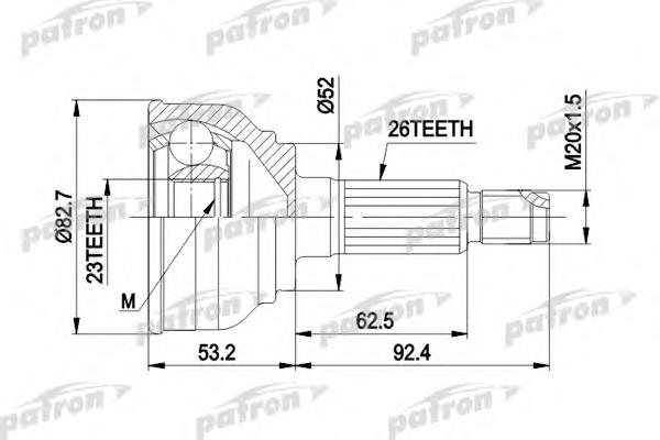 PCV1069 Patron junta homocinética exterior delantera