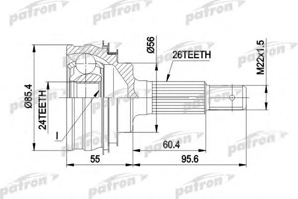 PCV1070 Patron junta homocinética exterior delantera