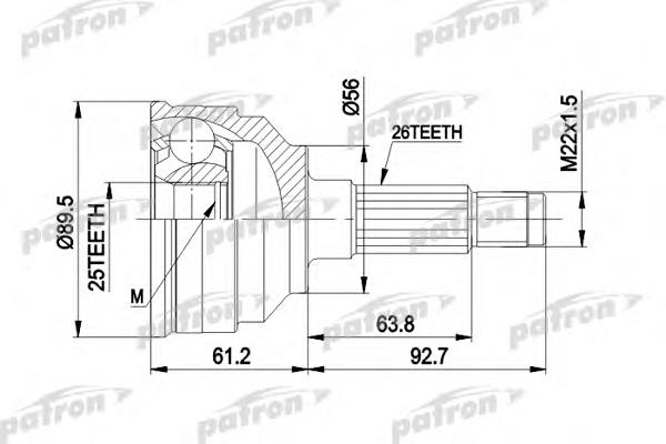 PCV1059 Patron junta homocinética exterior delantera