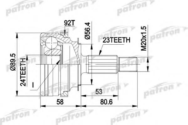 PCV1108 Patron junta homocinética exterior delantera