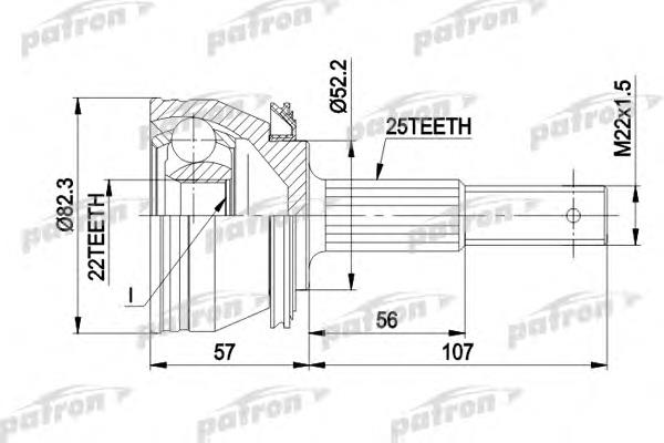 PCV1087 Patron junta homocinética exterior delantera