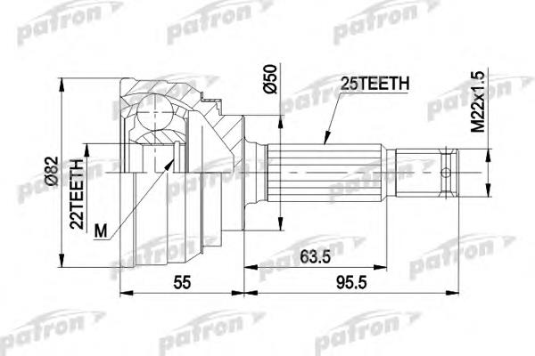 PCV1026 Patron junta homocinética exterior delantera