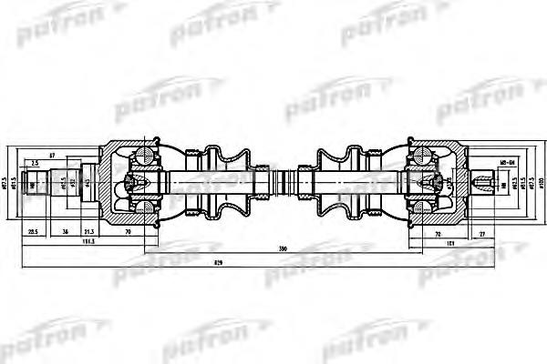 PDS1092 Patron árbol de transmisión trasero