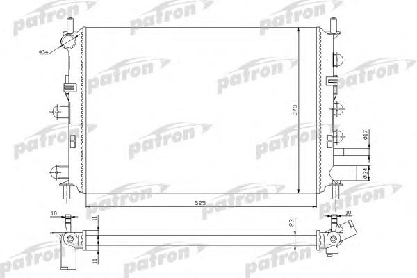 PRS3435 Patron radiador refrigeración del motor