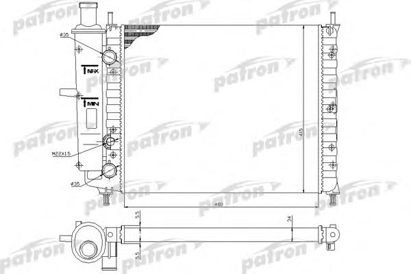 PRS3057 Patron radiador refrigeración del motor