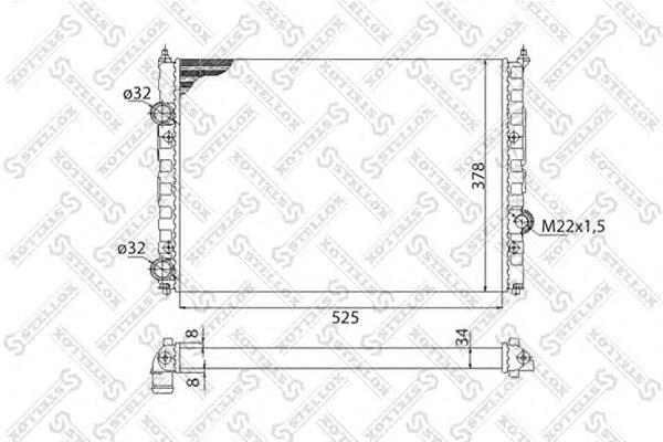 1025010SX Stellox radiador refrigeración del motor