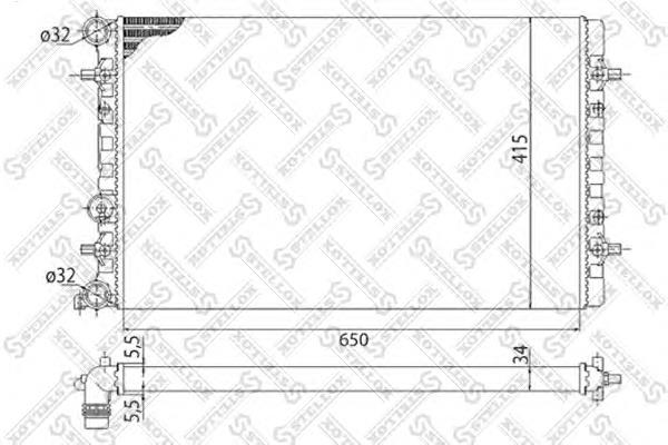 1025006SX Stellox radiador refrigeración del motor