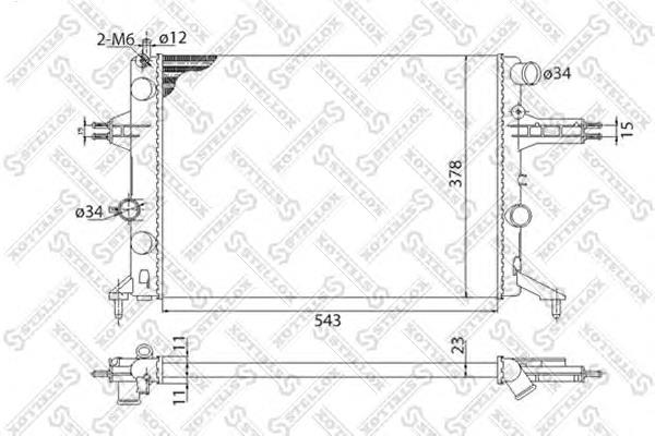 1025163SX Stellox radiador refrigeración del motor