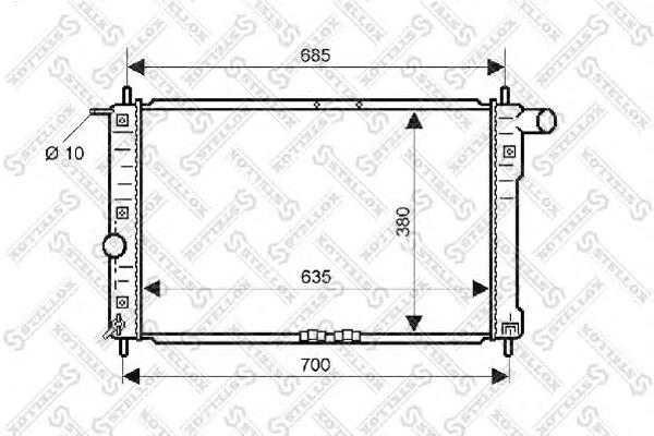 1025161SX Stellox radiador refrigeración del motor