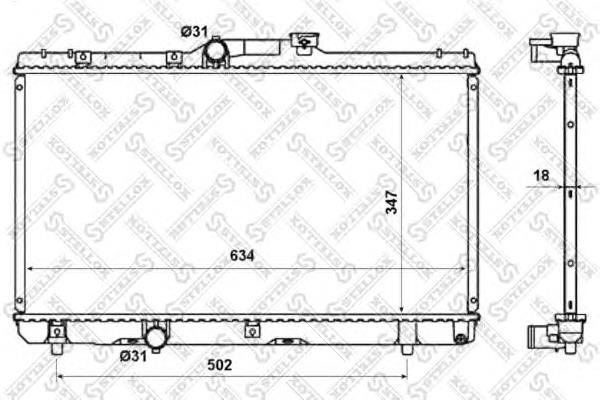 1025114SX Stellox radiador refrigeración del motor