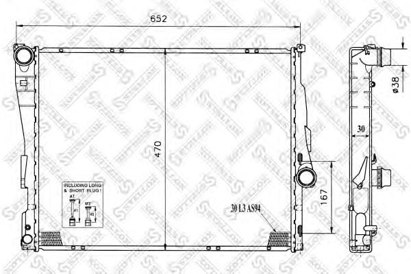 1025128SX Stellox radiador refrigeración del motor