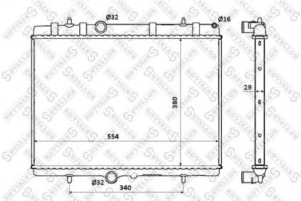 1025201SX Stellox radiador refrigeración del motor