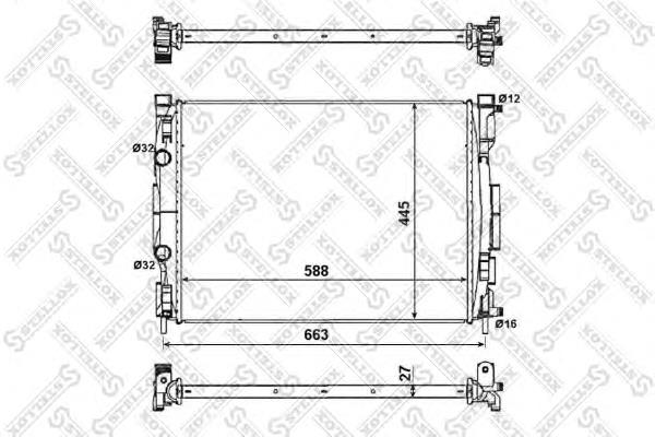 1025183SX Stellox radiador refrigeración del motor