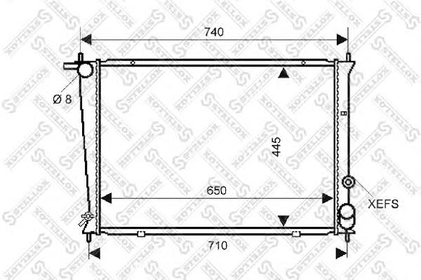 1025184SX Stellox radiador refrigeración del motor