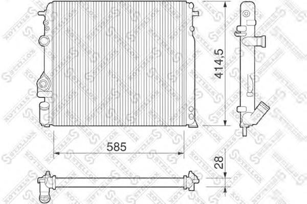 1025038SX Stellox radiador refrigeración del motor