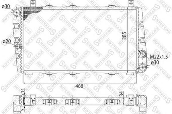 1025041SX Stellox radiador refrigeración del motor