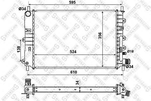 1025055SX Stellox radiador refrigeración del motor