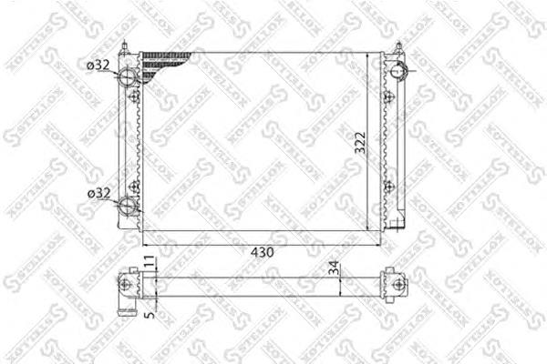 1025049SX Stellox radiador refrigeración del motor