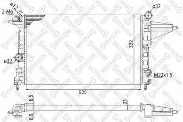 1025047SX Stellox radiador refrigeración del motor