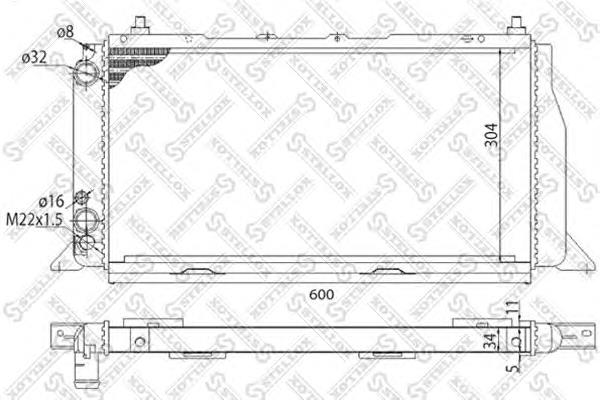 1025020SX Stellox radiador refrigeración del motor