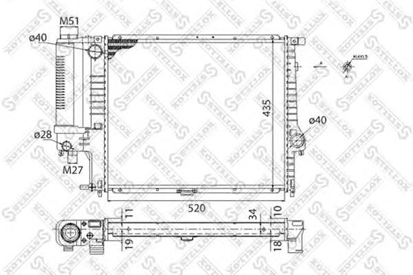 1025024SX Stellox radiador refrigeración del motor