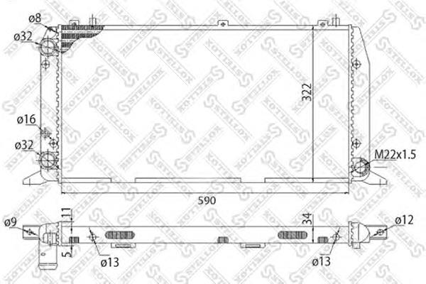 1025016SX Stellox radiador refrigeración del motor