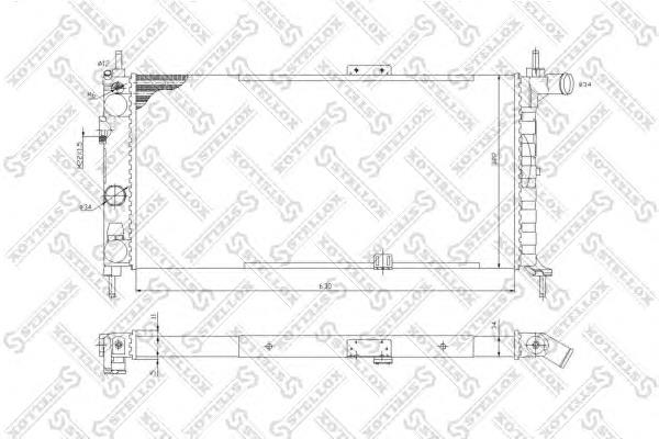 1025100SX Stellox radiador refrigeración del motor