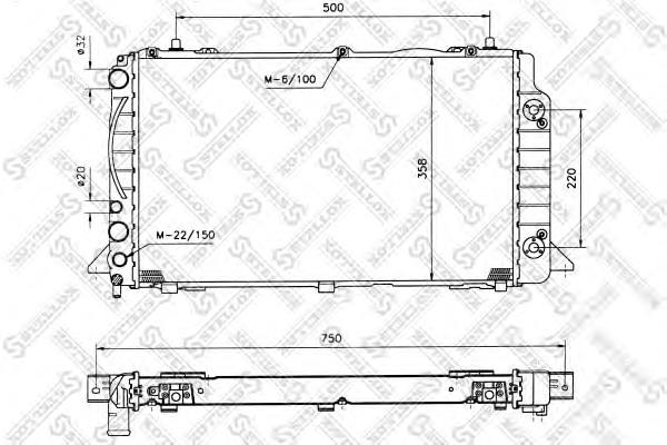 1025248SX Stellox radiador refrigeración del motor